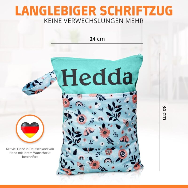 KlamottenBaukasten WetBag mit Namen personalisierte Wetbag Nasstasche mit 2 separaten Fächern – Bild 4