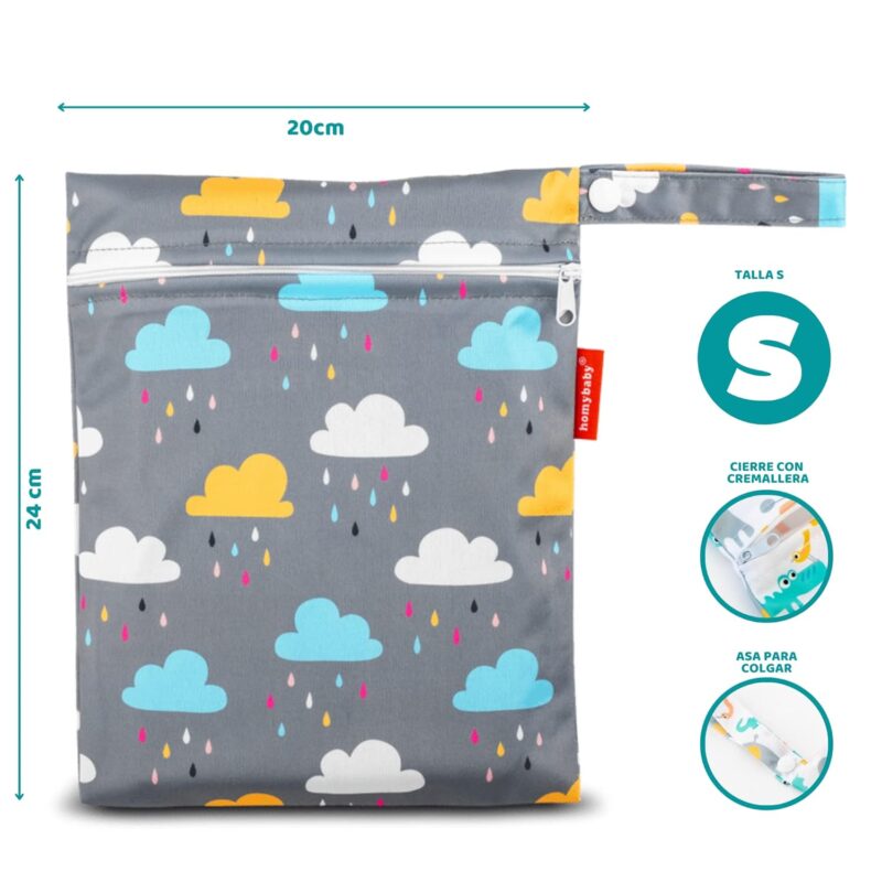 HOMYBABY® Stück Wetbag [x2] - wasserdichte Stofftaschen - Wetbag Kindergarten - Wetbag Stoffwindeln - Nassbeutel Kindergarten - Wäschebeutel Kinderkarten – Bild 2