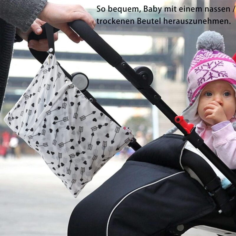 Joyo roy Wet bag wasserdichte Windeltasche für unterwegs Nassbeutel Kindergarten – Bild 5