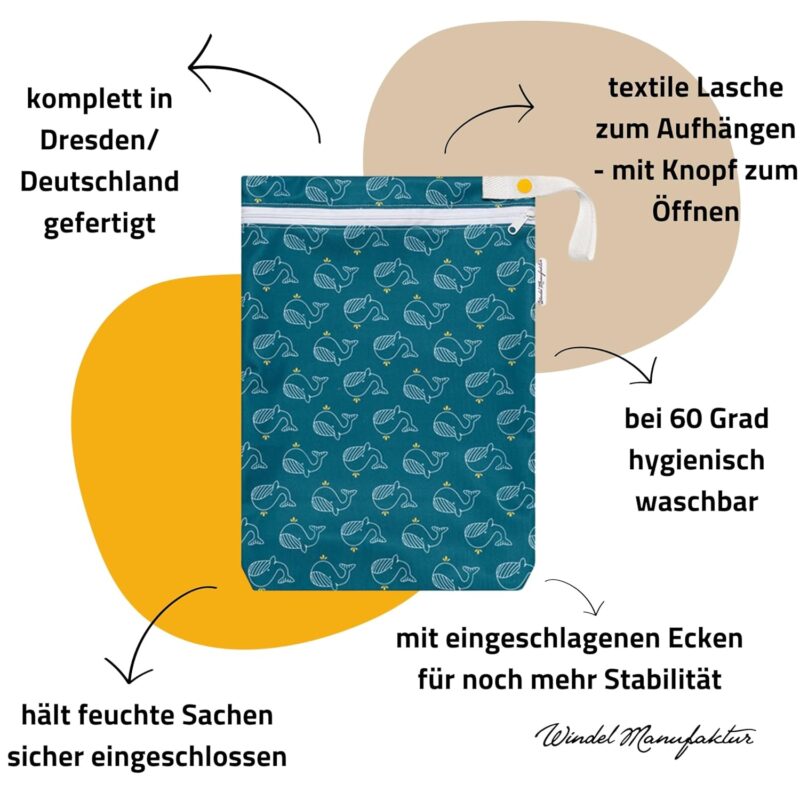 Windelmanufaktur Wetbag, atmungsaktive & wasserabweisende Nasstasche - Made in Germany – Bild 3