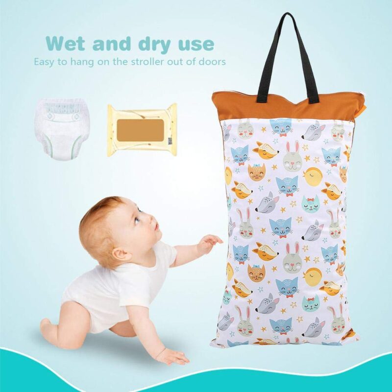 Hanging Nappy Pail,Hängende feuchte trockene Stoffwindeleimer Tasche, Wetbag für wiederverwendbare Windeln oder Wäsche(#1) – Bild 6