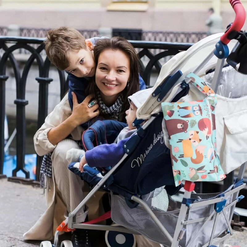 DHWEKU 2 Stück Wetbag Stoffwindeln, Wetbag Kindergarten, Wet Bag Wiederverwendbare, Nasse und Trocken Wickeltaschen mit Reißverschluss für Kleinkind-Windeln, Reisen, Strand und Pool – Bild 6