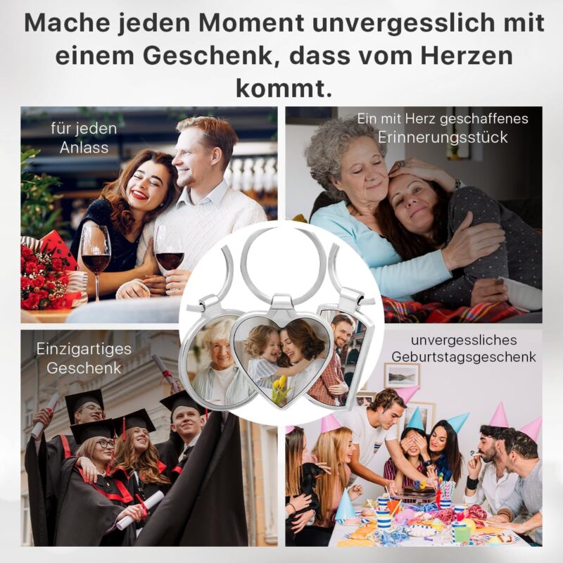 Schlüsselanhänger Personalisiert aus Edelstahl mit Foto & Gravur | Individuelles Fotogeschenk für Männer, Frauen & Partner | Perfekt für Vatertag, Valentinstag & Geburtstage – Bild 7