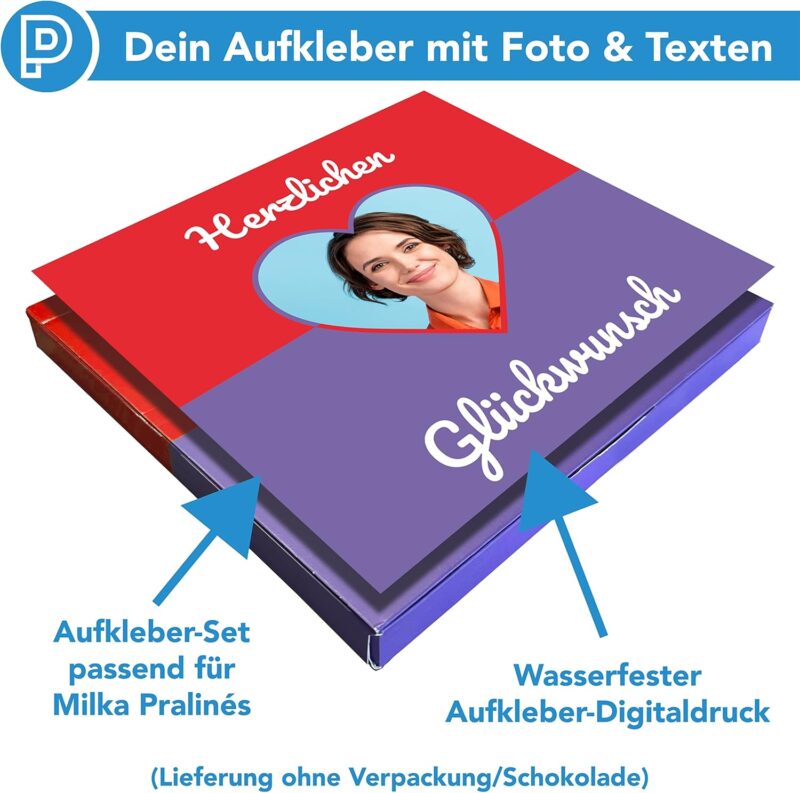 Schokoladenetikett personalisiert mit Foto & Text | Milka Pralinés Aufkleber personalisiert | I love Milka Etikett personalisiert – Bild 5