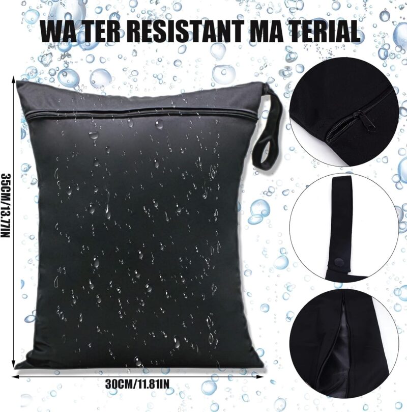 KFDDRN 2 Stück Wet Bag - Wiederverwendbar | wasserdichte Nass-Trocken-Beutel für Baby-Stoffwindeln | Waschbar Travel Tote Organizer Yoga Bag für schmutzige Gymnastikkleidung, nasse Badeanzüge, Strand – Bild 2