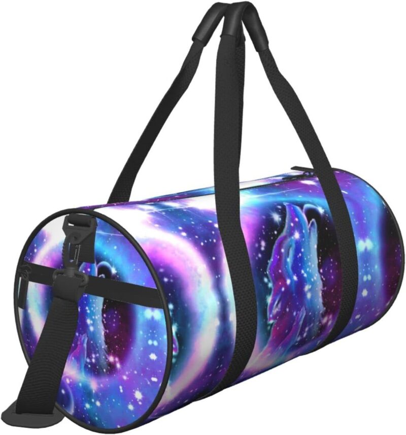 Winter Weihnachten Pinguine Sport Gym Bag mit Nasstasche & Schuhfach, Reise Duffel Bag für Männer Frauen, wolf, Einheitsgröße – Bild 2