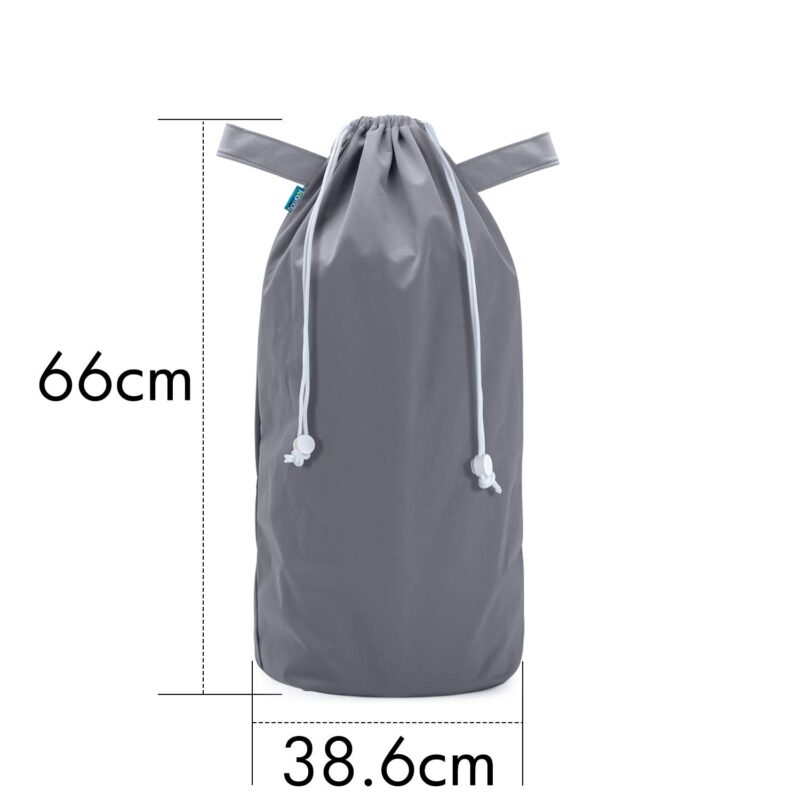 Teamoy Baby Windelbeutel Wiederverwendbar, 3 Stück Waschbar Wetbag für Windeleimer, Windeltasche mit Kordelzug, Tragbare Baby Windel Müllsack, Grau + Schwarz/Grau mit Pfeilmuster – Bild 5