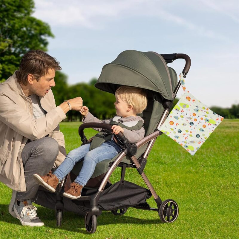 WUMZIRA Wetbag Kindergarten Groß, Nassbeutel Kindergarten Personalisiert for Baby Stoffwindeln mit Reißverschluss für Baby Reisen Unterwegs – Bild 3