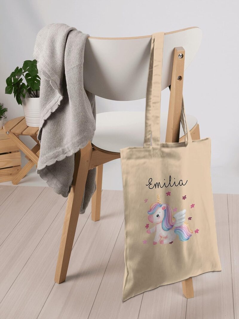 Geschenk mit Namen personalisiert by Shirtracer - Baumwolltasche - Süßes Einhorn Sweet Unicorn – Bild 7