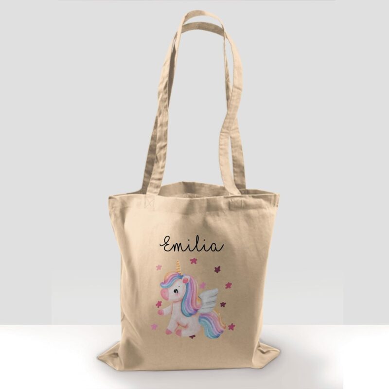 Geschenk mit Namen personalisiert by Shirtracer - Baumwolltasche - Süßes Einhorn Sweet Unicorn – Bild 8