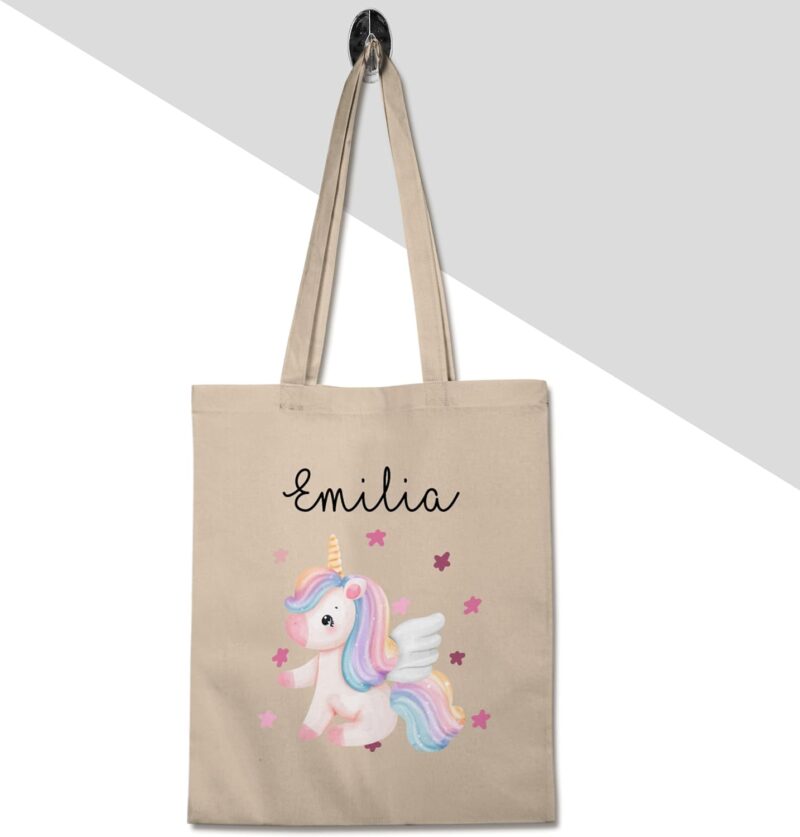 Geschenk mit Namen personalisiert by Shirtracer - Baumwolltasche - Süßes Einhorn Sweet Unicorn – Bild 9