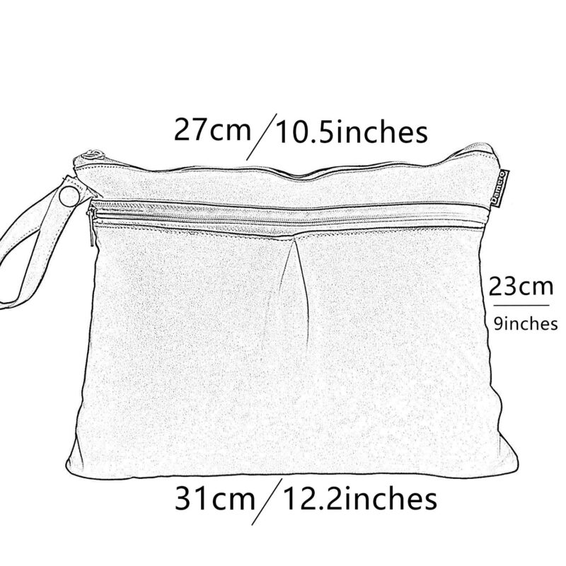 Damero windeltasche wetbag wiederverwendbar, Nasstaschen für Unterwegs, Wetbag windelbeutel für Babys Windeln, schmutzige Kleidung und anderes Zubehör, (Kleine, Katze) – Bild 4