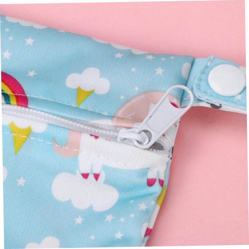 MOLUCKFU 2er Set Reißverschluss Wickeltaschen Für Kleinkinder wasserdichte Wiederverwendbare Wickeltaschen Im üßen Design Katze + Regenbogenpferd Für Mama Und Unterwegs Ideal – Bild 9