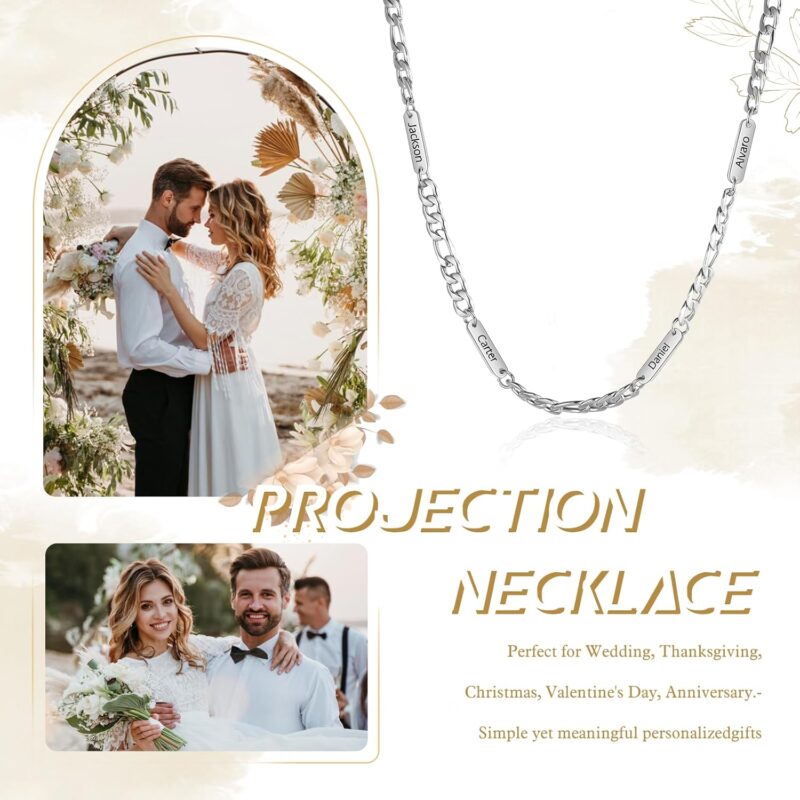 Jeweidea Personalisierte Kette mit Namen Edelstahlkette Herren Kette mit Gravur Namenskette Personalisiert Geschenk für Männer Geschenk Vatertag Jahrestag Geschenk für Ihn – Bild 3