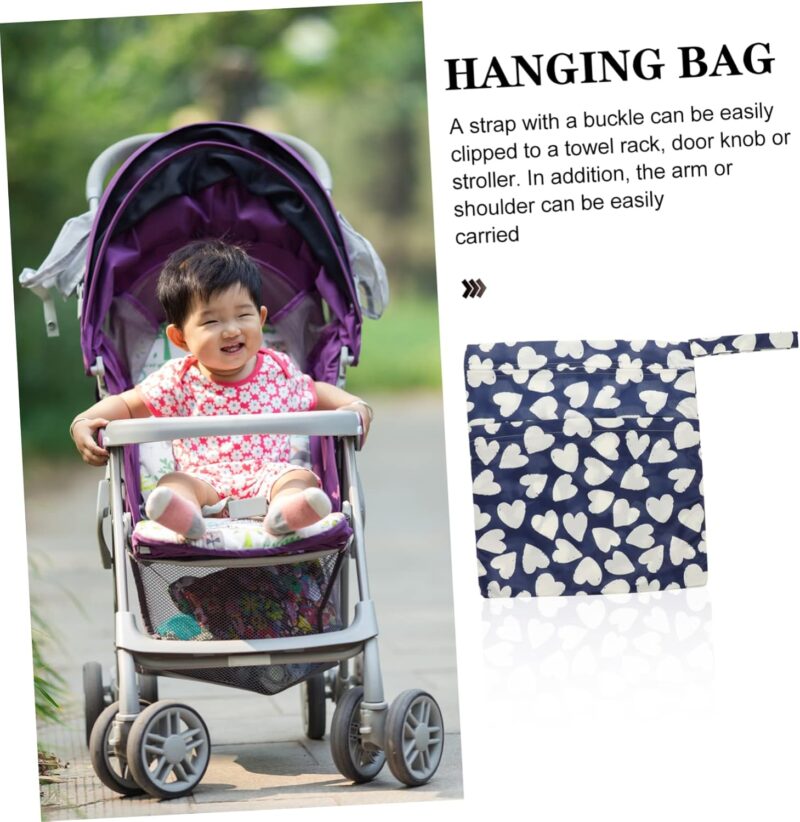 Toyvian Hängender Nasser und trockener Beutel tragbare Windel Kindergarten Wickeltasche Kinderwagen Tasche babytasche Organizer-Tasche für die Reise Nasstasche für Wickeltasche Polyester – Bild 6