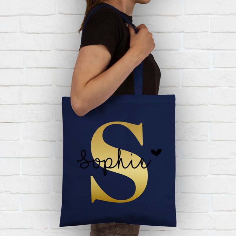 Geschenk mit Namen personalisiert by Shirtracer - Baumwolltasche - Namens Geschenk I Anfangsbuchstabe personalisiert I Initialen mit Name – Bild 3