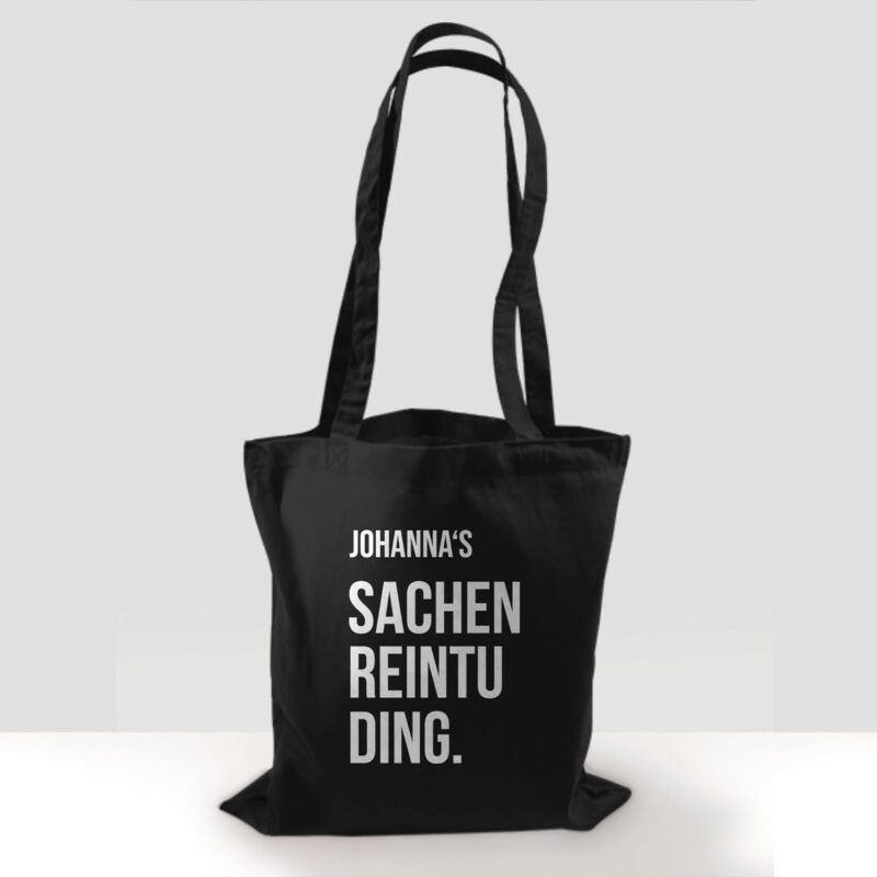 Geschenk mit Namen personalisiert by Shirtracer - Baumwolltasche - Sachenreintuding I Sachen Reintu Ding Name | Stoffbeutel mit Spruch – Bild 8