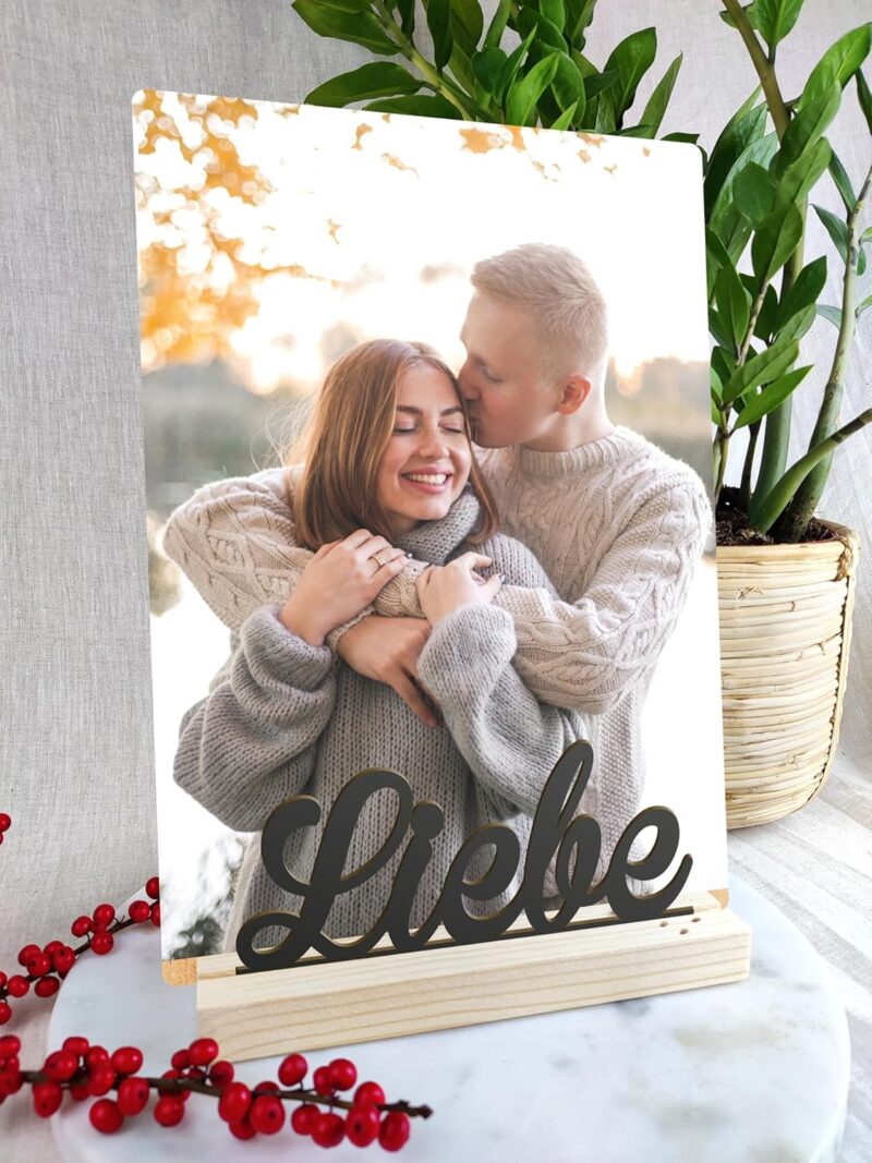 Elbeffekt Liebe Geschenk - Schriftzug mit Fotografie Holzbild - Liebe Geschenke, Liebe Weihnachtsgeschenk, Weihnachtsgeschenk für Liebe, Geschenk Liebe, Geschenke Liebe personalisiert – Bild 2