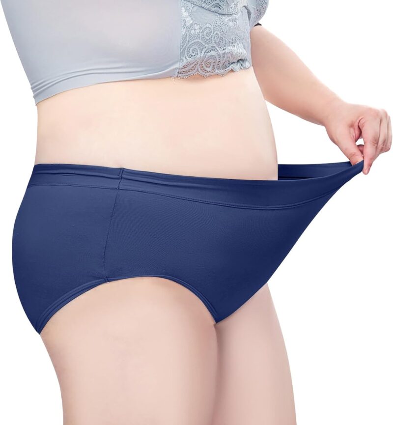 Schlüpfer Damen Damen-Slips, atmungsaktiv, mittlere Taille, Übergröße Slip Damen Baumwolle Baumwoll Unterwäsche Damen – Bild 2