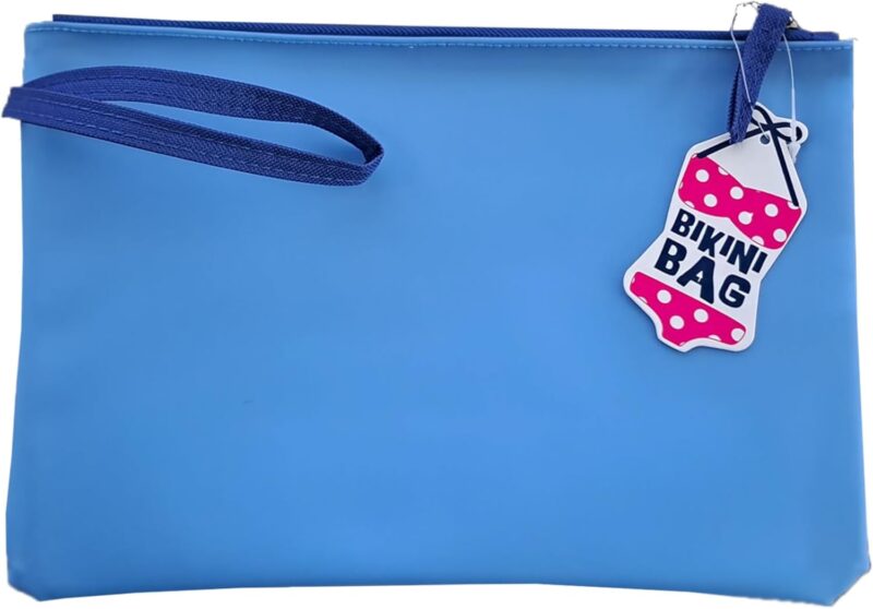 TiborTex Bikini Wetbag Badetasche wasserdichte Nasstasche für Urlaub Strand Schwimmbad (Hellblau) – Bild 2