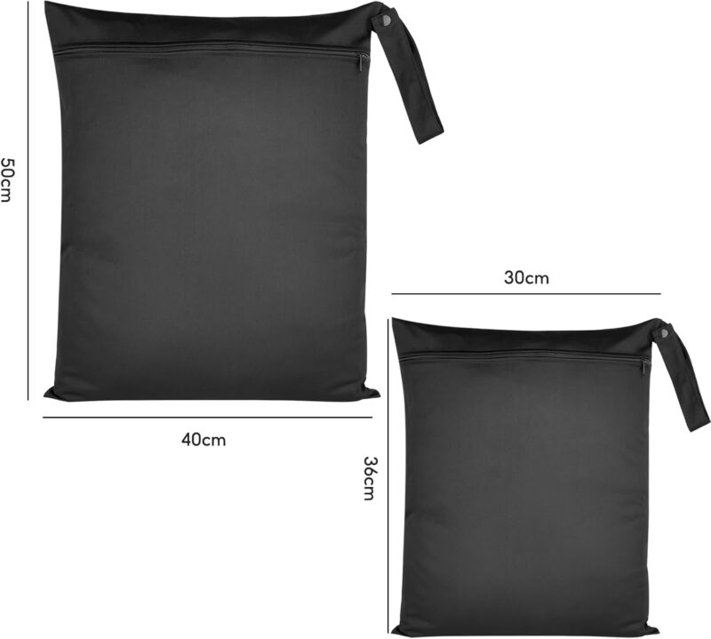 Wiederverwendbare Beutel wasserdichte Wet Bag, 2 Stück Schmutzige Kleidung Tasche Organiser, Schwimmsachen Wasserdichte Wet Bag für Badeanzüge Strandtuch Sportkleidung(40 x 50 cm und 30 x 36 cm) – Bild 2