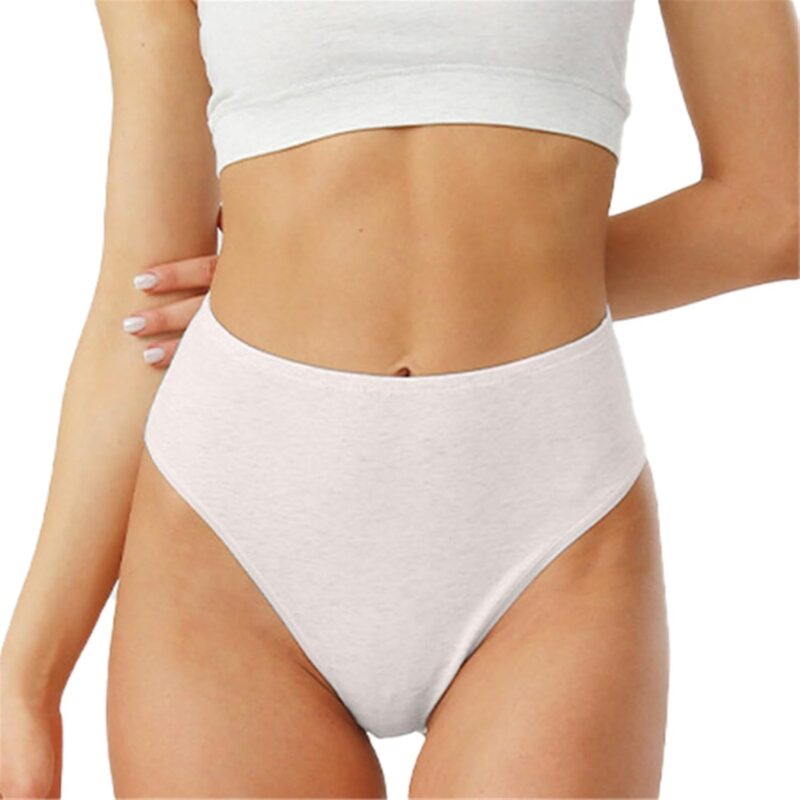 Wochenbett Unterwäsche Große Höschen weibliche Baumwolle halbe Hüfte hohe Taille einfarbig hoch offen sexy Damen Dreieck Bauchweg Unterhose Inkontinenzslip Für Damen – Bild 2