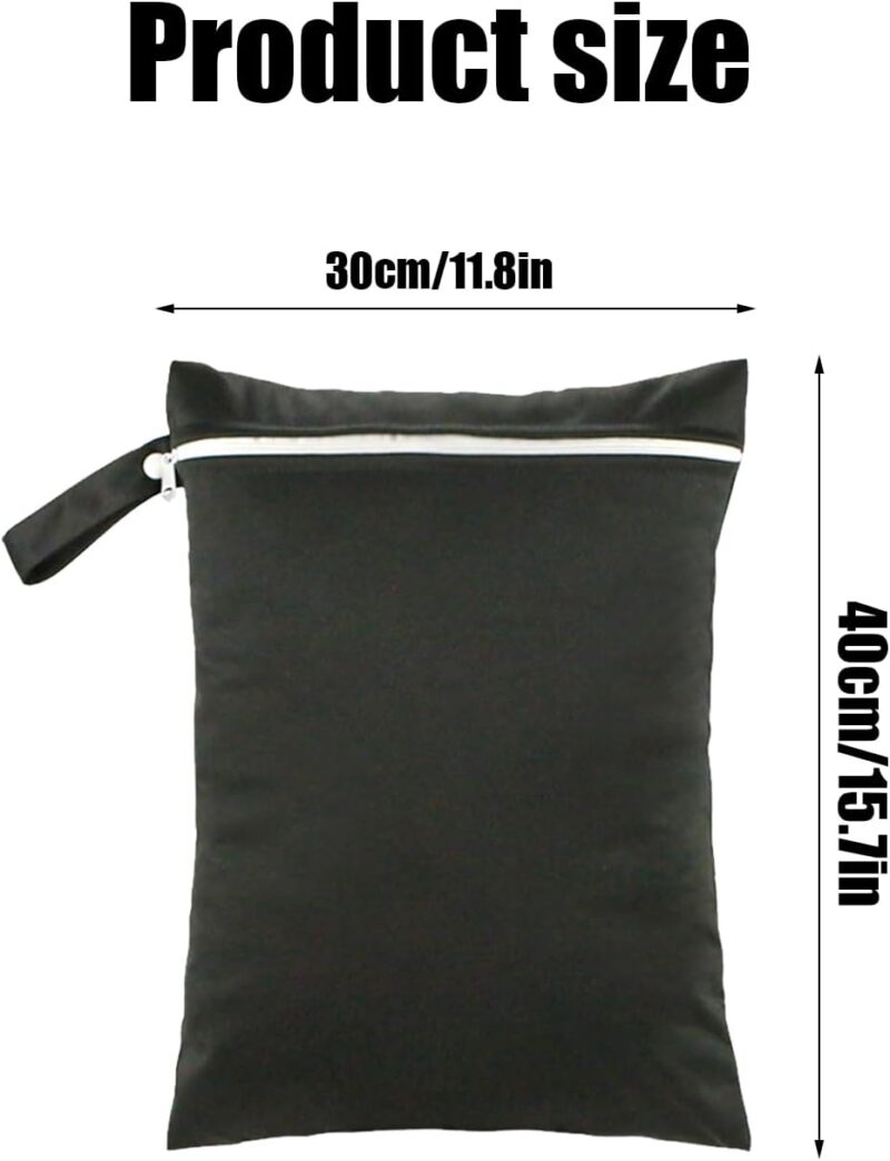 Xafrstyu 2/4 Stück Wiederverwendbare Nasstasche, Schwimmsachen, wasserdichte Stofftaschen Reusable Wetbag, Windelbeutel Wetbag, Kindergarten für Badeanzüge, Strandtuch, Sportkleidung (Rosa) – Bild 2