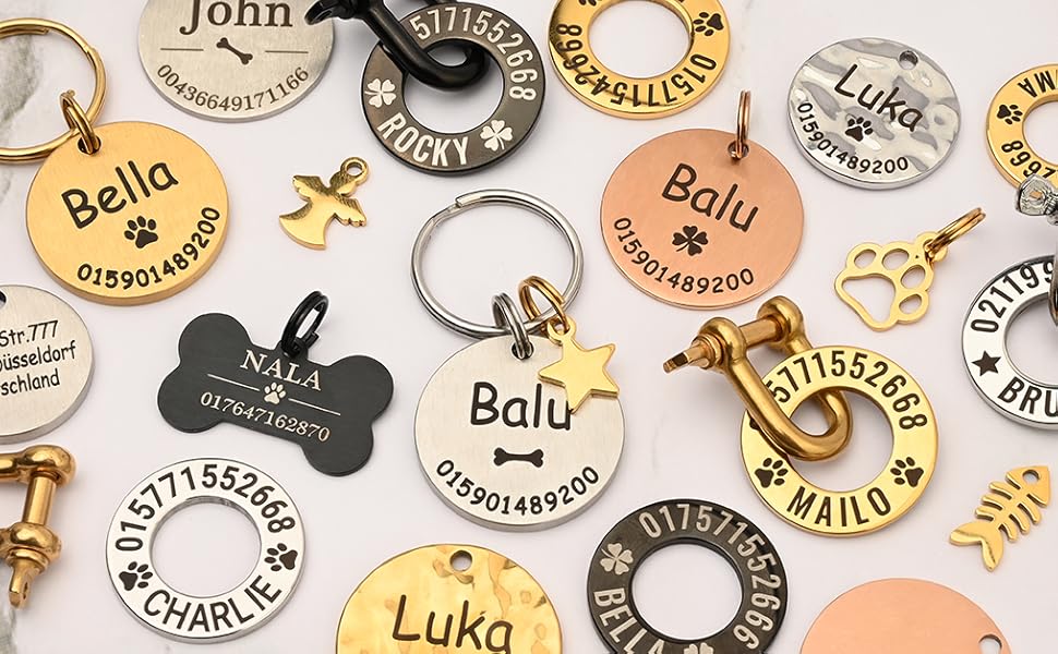 hundermarke mit gravur, personalisierte hundemarke, hundehalsband personalisiert, dog tag