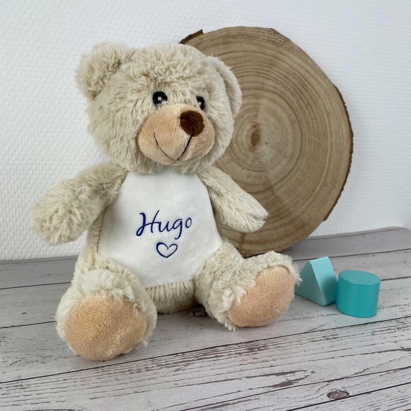 mamir home Teddy Baby Geschenk Kuscheltier personalisiert mit Namen I 22cm Teddybär I Geschenkidee zur Geburt I Taufe, Geburtstag & Weihnachten – Bild 3