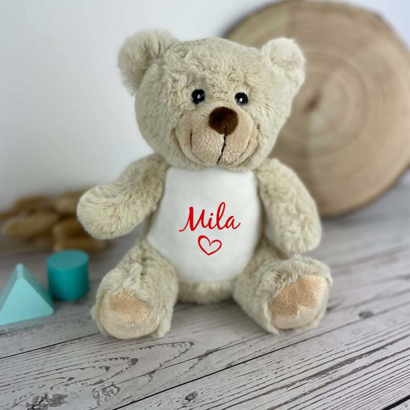 mamir home Teddy Baby Geschenk Kuscheltier personalisiert mit Namen I 22cm Teddybär I Geschenkidee zur Geburt I Taufe, Geburtstag & Weihnachten – Bild 6