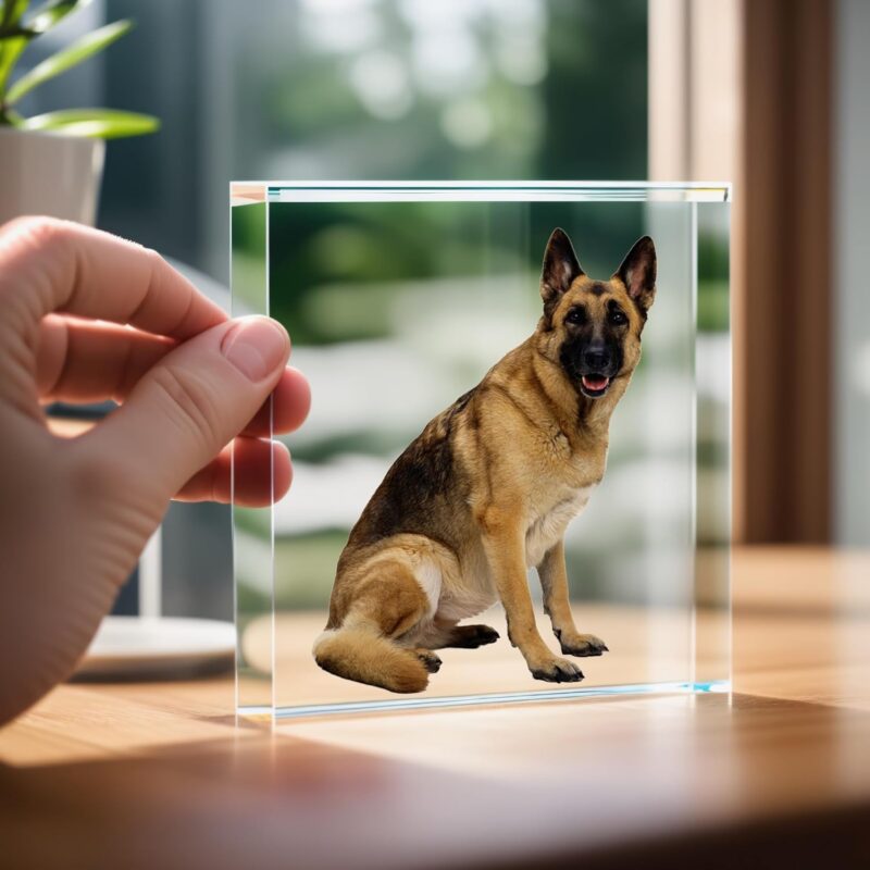 TULLUN Personalisierte Individuelle Benutzerdefinierte Haustier Denkmal Hund Katze Tier Acryl Kristall Klar Block Plaque Plakette Foto Text Name Datum - Vollständiger Druck 3D Effekt – Bild 5