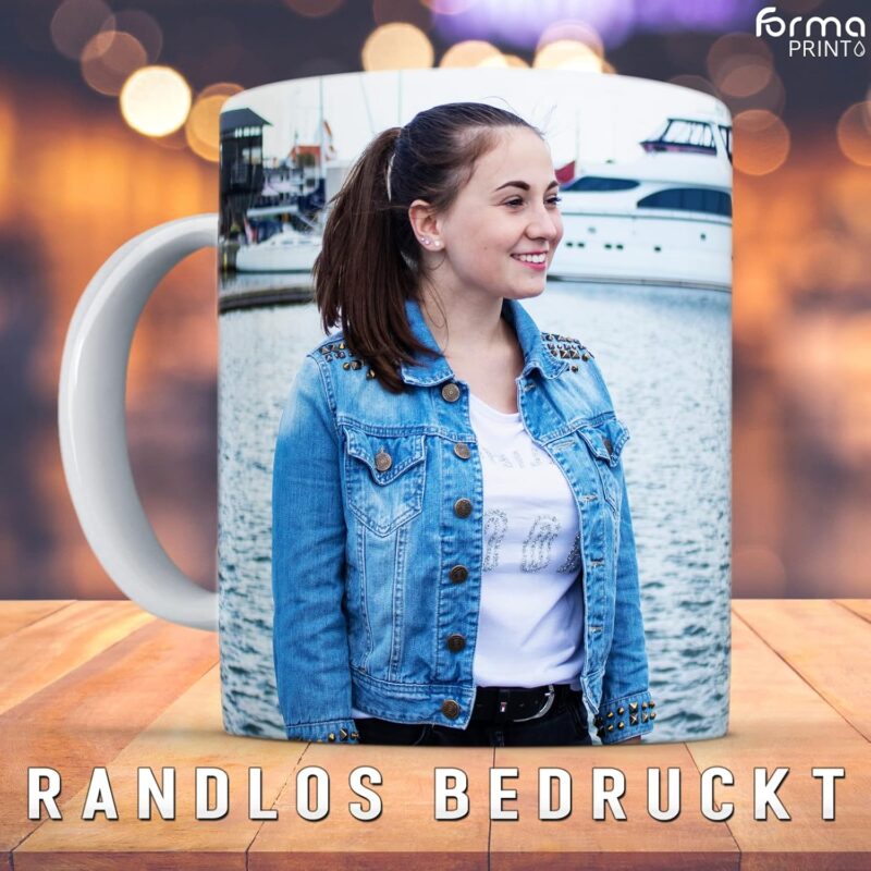 Tasse Personalisiert mit Foto Bedruckt Fototasse gestalten Tassen individuell mit eigenem Bild Bedrucken personalisierte Fotobecher Werbetasse Becher Keramik - 330 ml – Bild 3