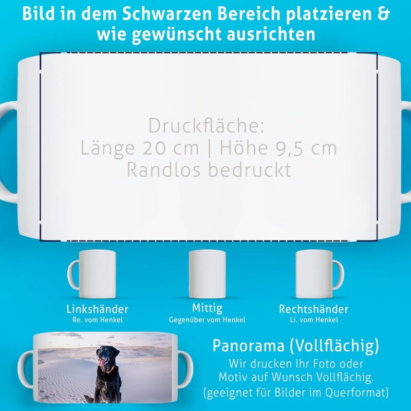 Tasse Personalisiert mit Foto Bedruckt Fototasse gestalten Tassen individuell mit eigenem Bild Bedrucken personalisierte Fotobecher Werbetasse Becher Keramik - 330 ml – Bild 4