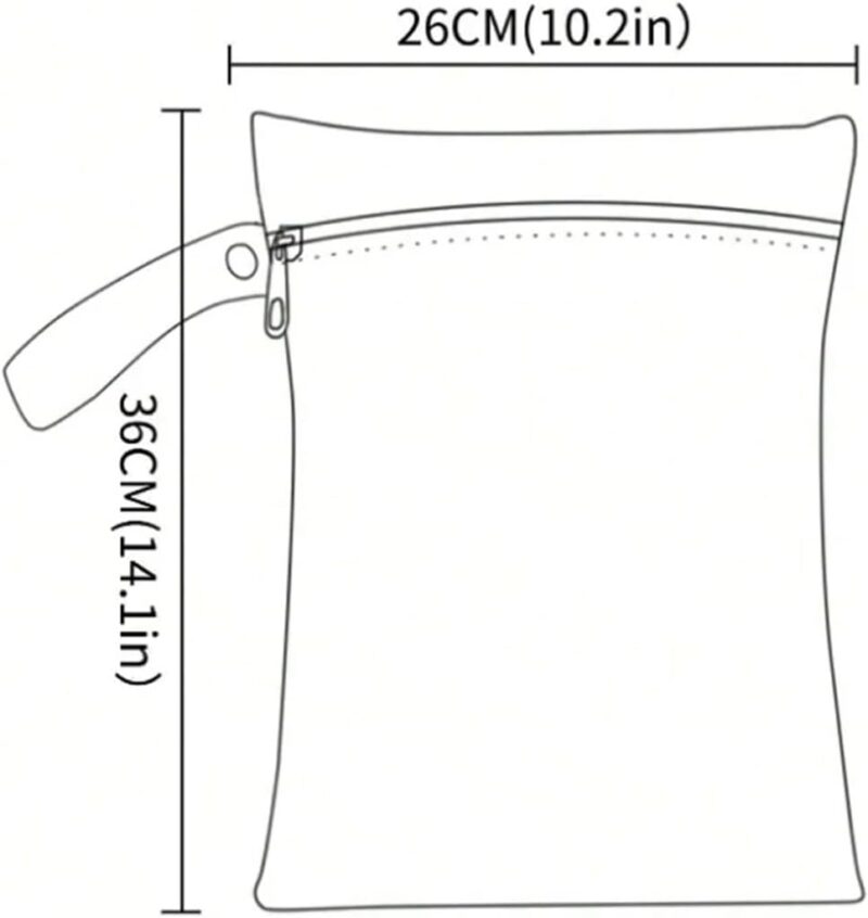 AOEGBY Windelbeutel Wetbag 2 große, 26 x 36 cm große Outdoor-Nass- und Trockenbeutel, tragbare Wickeltasche, wasserdichte Aufbewahrungstasche aus recyceltem Stoff Nasstasche(Color-04) – Bild 2