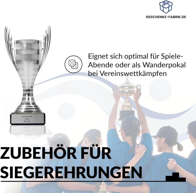 Pokal-Fabrik.de - Pokal mit Gravur Wunschtext in Gold, Silber oder Bronze - personalisierte Auszeichnung - 16 cm inkl. Marmorsockel - Geschenk-Trophäe - Pokal Kinder – Bild 2