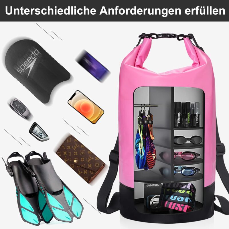 Blackace arteesol Dry Bag wasserdichte Tasche 5L/10L/20L/30L Wasserfester Beutel Packsack mit Langen Doppeltem Verstellbarer Schulterriemen für Schwimmen Bootfahren Kajak Wassensport Treiben – Bild 3