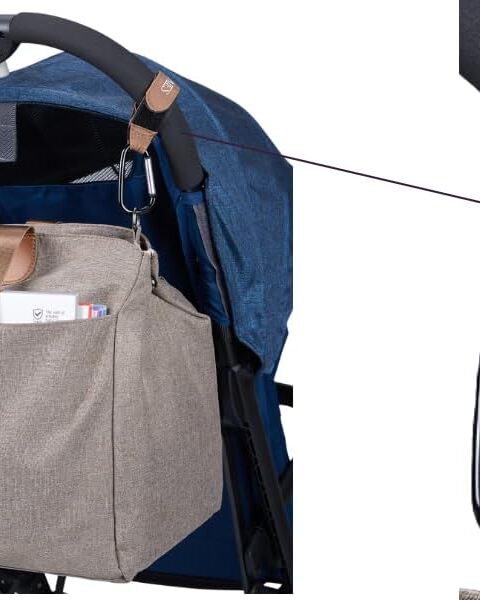 Grosse Wickeltasche wasserdicht verstellbar inkl. Wickelauflage Kosmetiktasche Haken fuer Kinderwagen Organizer und Zubehoer