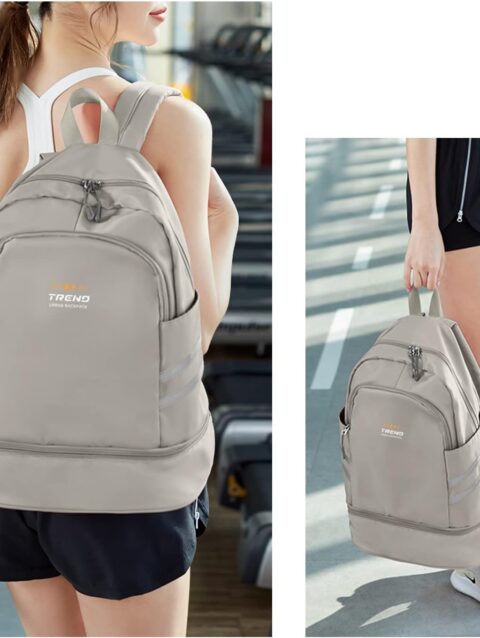 SZLX Sportrucksack fuer Frauen mit Schuhfach und Nasstasche Faltbarer Handgepaeckrucksack Grosser Reise Laptop Rucksack Wasserdichter Freizeitrucksack Sportrucksack Sporttasche fuer Schwimmen Yoga